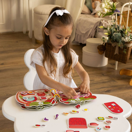 Busy book with velcro "The strawberry house of Emilia"