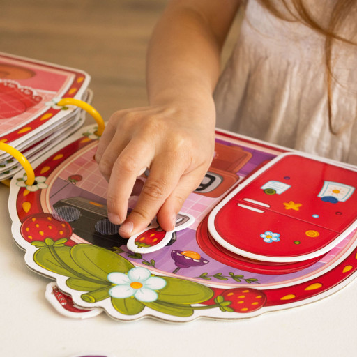 Busy book with velcro "The strawberry house of Emilia"