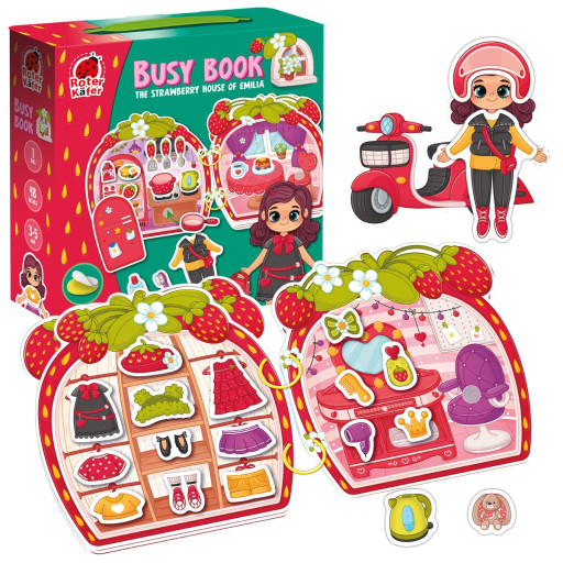 Busy book with velcro "The strawberry house of Emilia"