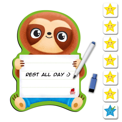 Magnetic game board with a marker. Sloth