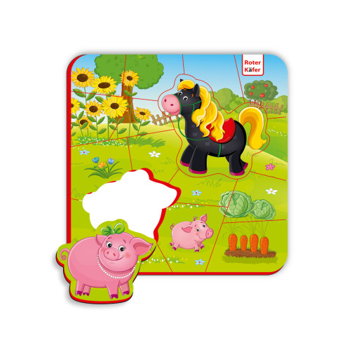 Foam magnetic puzzle «The horse and the pig»