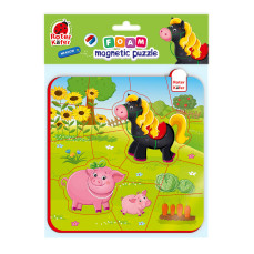 Foam magnetic puzzle «The horse and the pig»