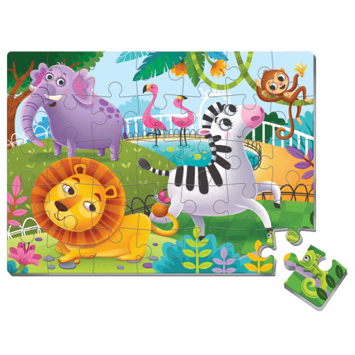 Foam puzzles A4 «Animals in the zoo»