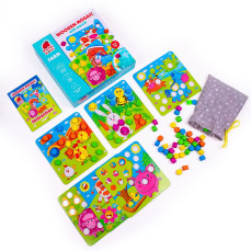 Wooden mosaic with pouch "Farm" 