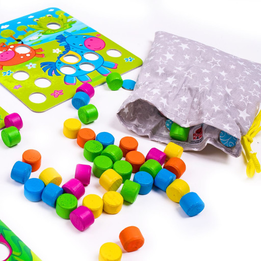 Wooden mosaic with pouch "Farm" 