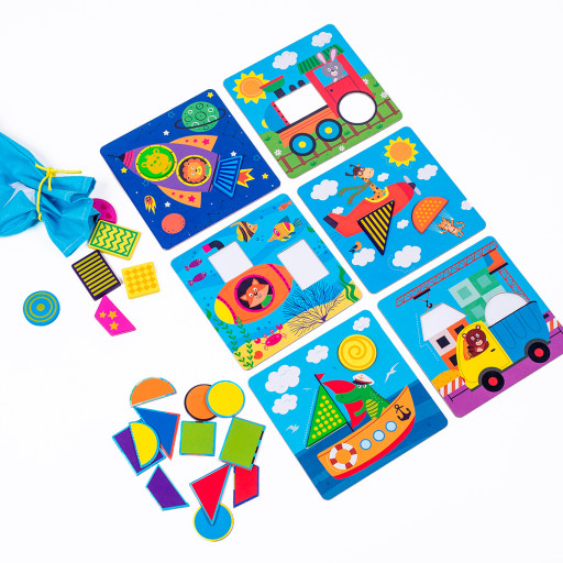 Sorting game with wooden figures "Transport"