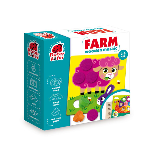 Educational game "Wooden mosaic with base. Farm" 