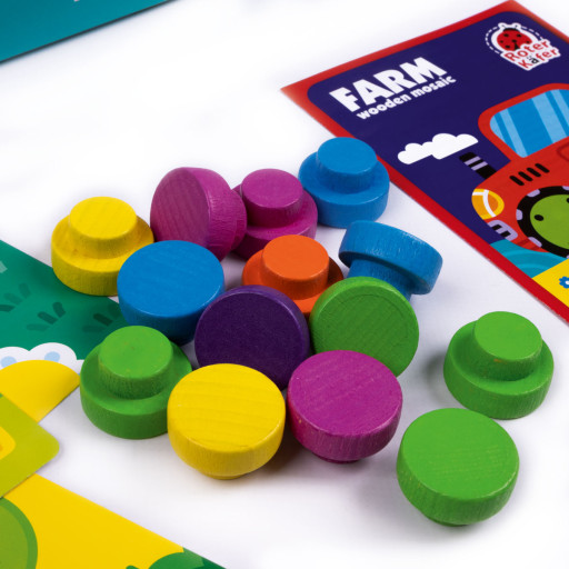 Educational game "Wooden mosaic with base. Farm" 