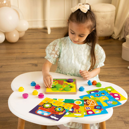 Educational game "Wooden mosaic with base. Farm" 