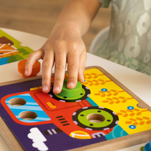 Educational game "Wooden mosaic with base. Farm" 