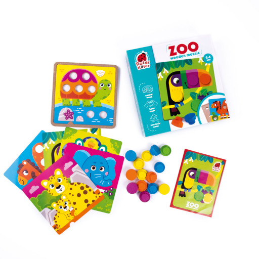 Educational game "Wooden mosaic with base. Zoo"