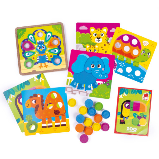 Educational game "Wooden mosaic with base. Zoo"