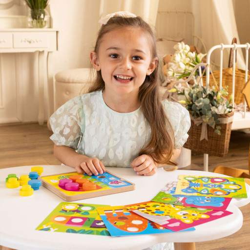 Educational game "Wooden mosaic with base. Zoo"