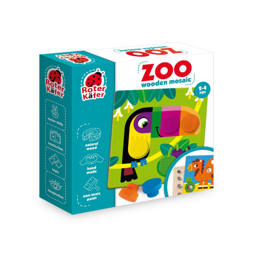 Educational game "Wooden mosaic with base. Zoo"